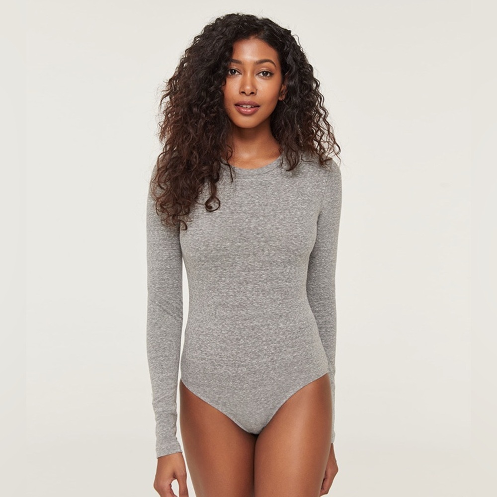 Abercrombie & Fitch Grey Long Sleeve Bodysuit